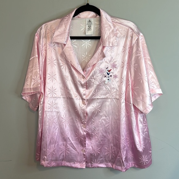 Disney Parks LIKE NEW Frozen Pink Snowflake Olaf Comfy Pajama Set 2XL - Picture 7 of 14